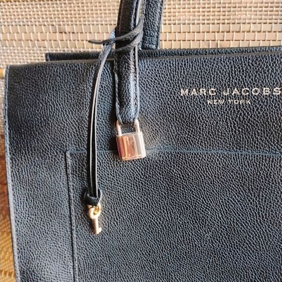 Marc Jacobs Black Leather Work Grind Tote Bag EUC - Picture 8 of 16